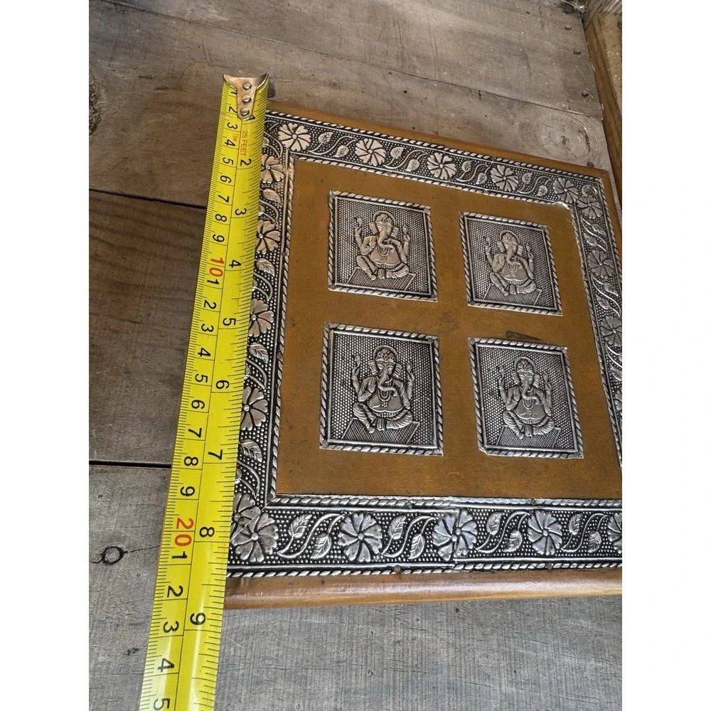 VTG Diwali Tin Metal/Copper Decorative Trinket Box, Dry Fruit Box,‎ Jewelry box